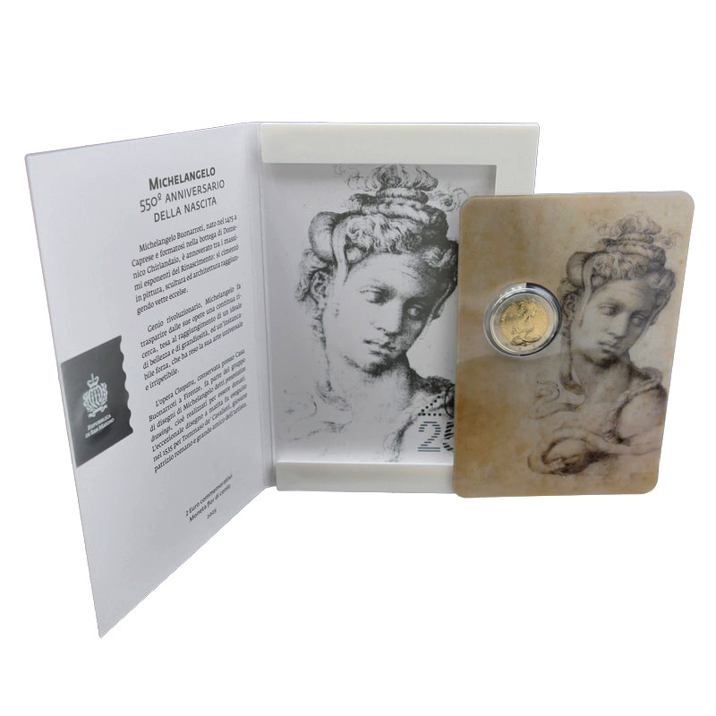 2 euros commémorative Saint Marin 2025 - Michel-Ange en coffret BU.