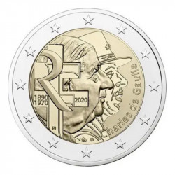 2 euros commémorative France 2020 - Charles de Gaulle.