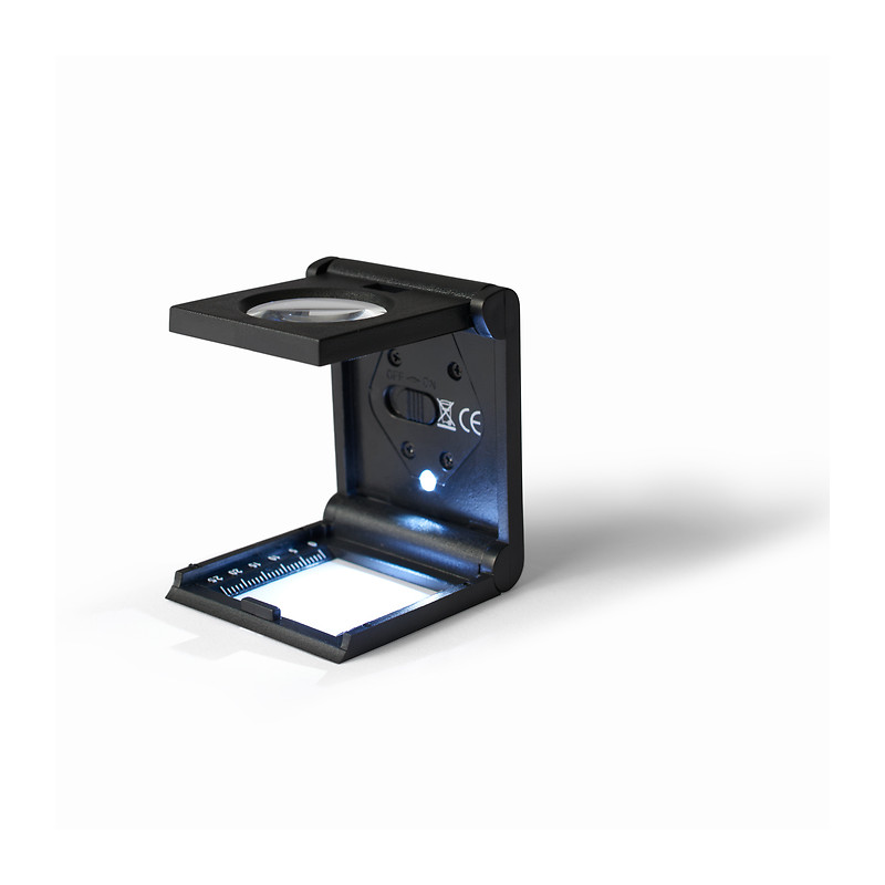 Compte-fils lumineuse LED, grossissement 5x.
