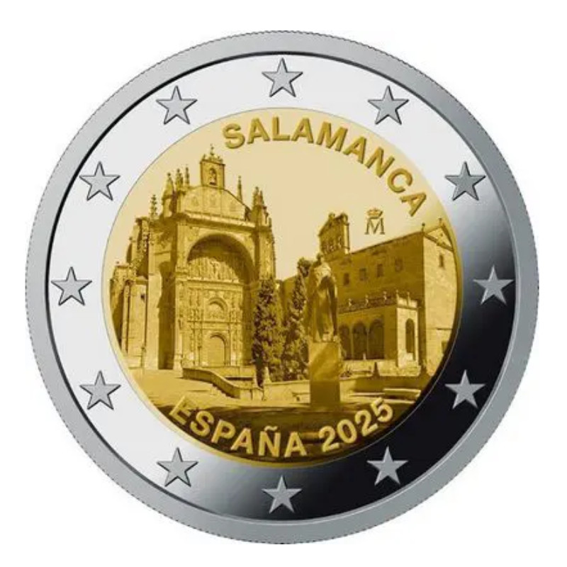 2 euros commémoratif Espagne 2025 - Vieille ville de Salamanca.