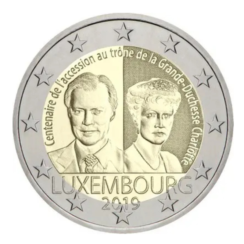 2 euros commémoratif Luxembourg 2019 - Grande Duchesse Charlotte.