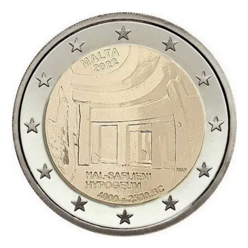 2 euros commémorative Malte 2022 UNC - Hypogée de Hal Saflieni.
