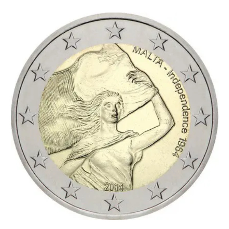 2 euros commémorative Malte 2014 - 50 ans indépendance.