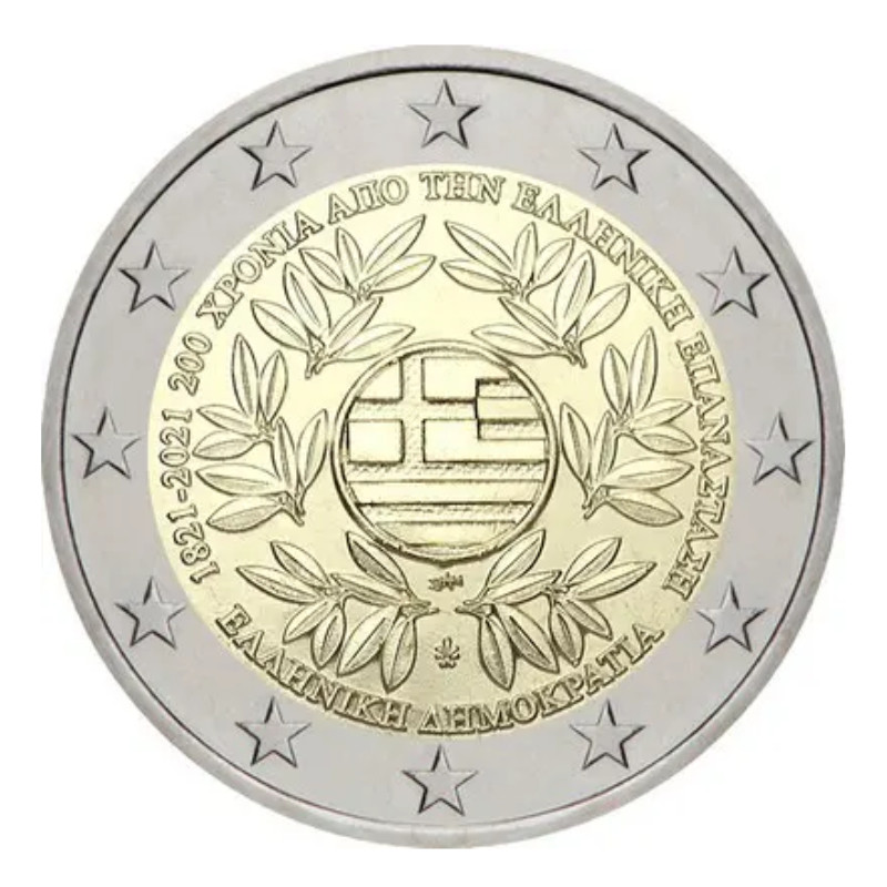 2 euros commémorative Grèce 2021 - Révolution.