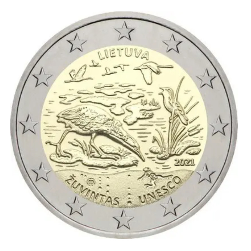 2 euros commémorative Lituanie 2021 - Réserve de biosphère de Žuvintas.
