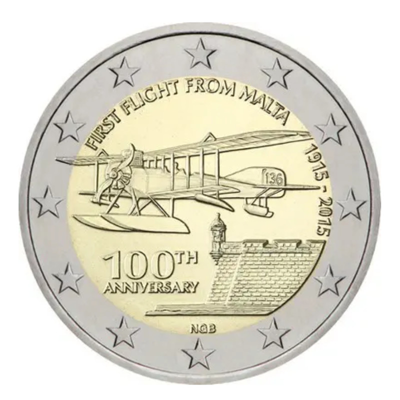 2 euros commémorative Malte 2015 UNC - Aviation.