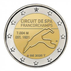 2 euros Belgique 2025 coincard BU - Le circuit automobile de Spa les deux versions.