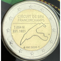 2 euros Belgique 2025 coincard BU - Le circuit automobile de Spa les deux versions.