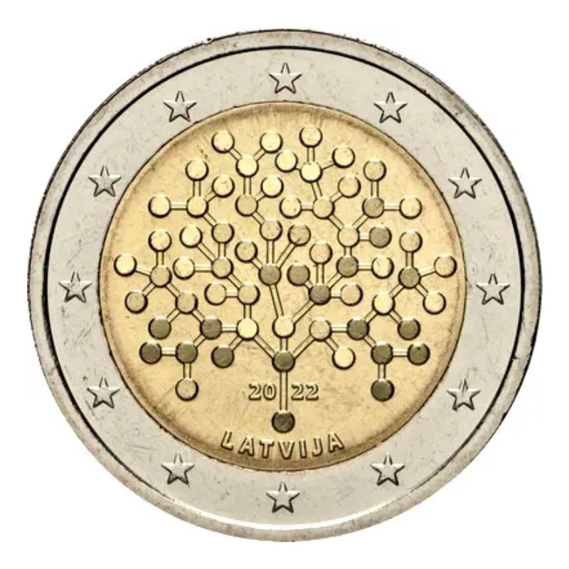 2 euros commémorative Lettonie 2022 - La Banque de Lettonie.