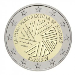 2 euros commémorative Lettonie 2015 - Présidence de l'Union européenne.