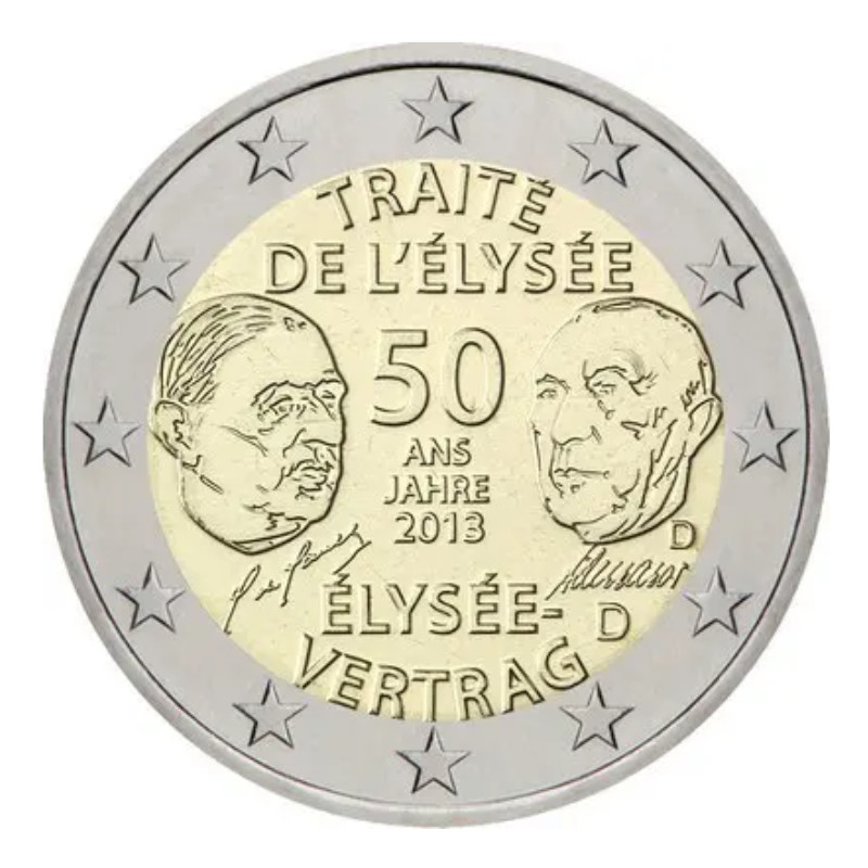 2 euros commémorative Allemagne 2013 - Traitée de l'Elysée.