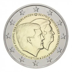 2 euros commémorative Pays-Bas 2014 - Double portrait.
