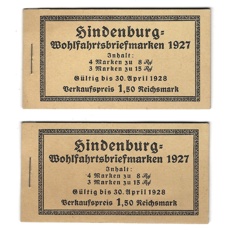 Allemagne lot de 2 carnets timbres Hindenburg N°C394 neuf*.