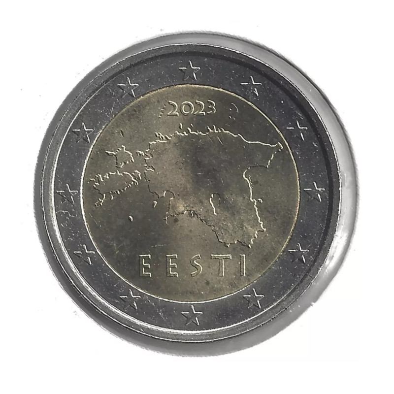 2 euros Estonie 2023 face nationale - La carte.