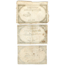 France lot de 3 assignats de 5 livres N°Ass-46a.