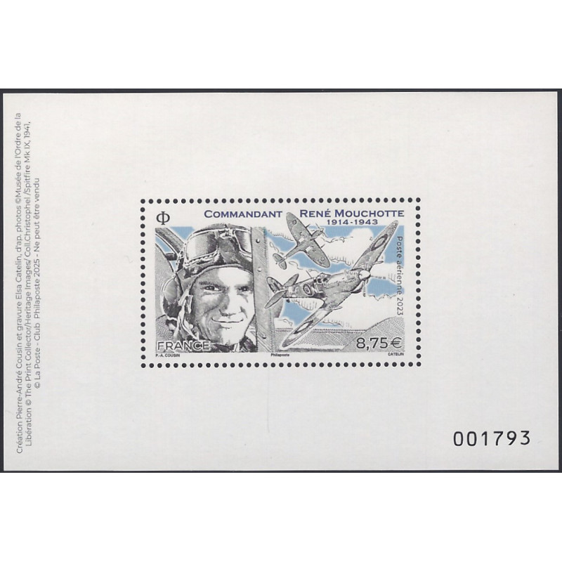 Timbre poste aérienne N°95b René Mouchotte neuf**.