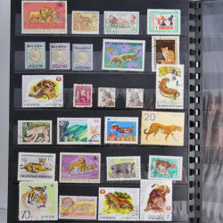 Vrac philatélique de timbres du monde en un carton.