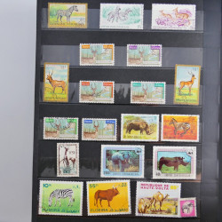 Vrac philatélique de timbres du monde en un carton.