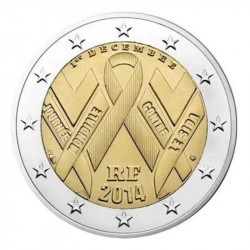 2 euros commémorative France 2014 - SIDACTION, Ruban rouge.