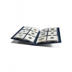Album numismatique pour ranger 60 monnaies sous étuis carton.