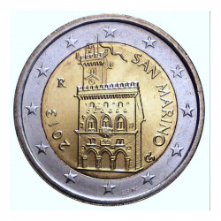 2 euros face nationale Saint Marin 2013 - Palais du gouvernement.