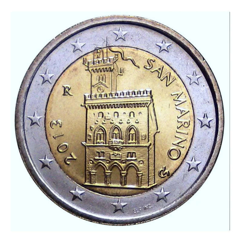 2 euros face nationale Saint Marin 2013 - Palais du gouvernement.