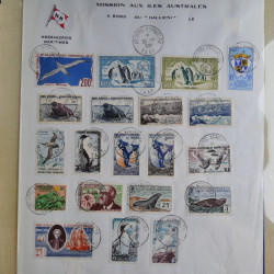 Collection timbres de T.A.A.F. 1955-1999 neufs** complet en un album.