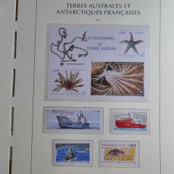 Collection timbres de T.A.A.F. 2010-2019 neufs** complet en un album.