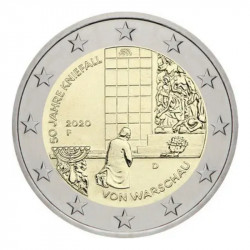 2 euros commémorative Allemagne 2020 - Agenouillement de Varsovie.