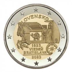 2 euros commémorative Slovaquie 2023 - Voie postale à cheval.