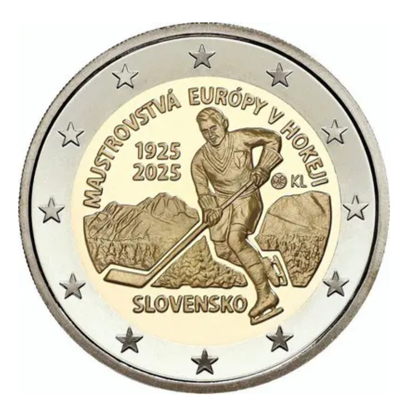 2 euros commémorative Slovaquie 2025 - Hockey sur glace.