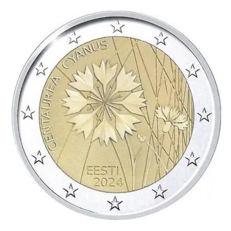 2 euros commémorative Estonie 2024 - Le Bleuet.