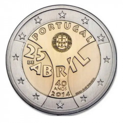2 euros commémorative Portugal 2014 - Révolution des œillets.