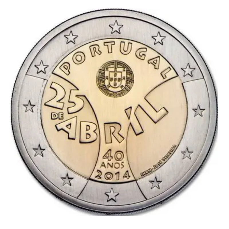 2 euros commémorative Portugal 2014 - Révolution des œillets.