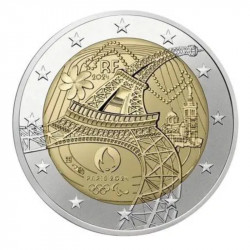 2 euros commémorative France 2024 - Tour Eiffel JO Paris.