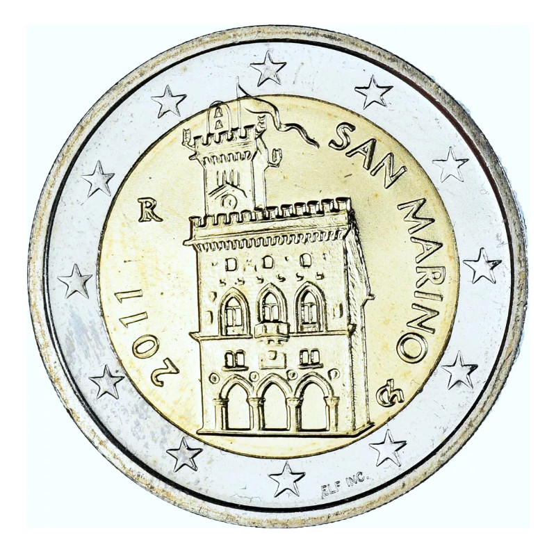 2 euros Saint Marin 2011 face nationale - Palais du gouvernement.