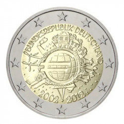 2 euros commémorative Allemagne 2012 - 10 ans de l'Euro.
