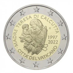2 euros commémorative Vatican 2022 - Mère Teresa en coffret BU.