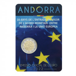 2 euros commémorative Andorre BU 2022 - Accord Monétaire.