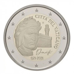 2 euros commémorative Vatican 2021 - Dante Alighieri en coffret BU.