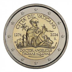 2 euros commémorative Vatican 2024 - Saint Thomas d'Aquin en coffret BU.