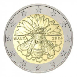 2 euros commémorative Malte 2024 - Abeille Maltaise en coffret BU.