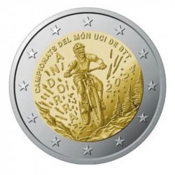 2 euros commémorative Andorre 2024 BU - Championnat du monde de VTT.