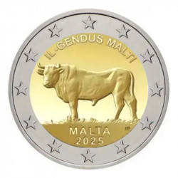 2 euros commémorative Malte 2025 coffret BU - Le Bœuf Maltais.
