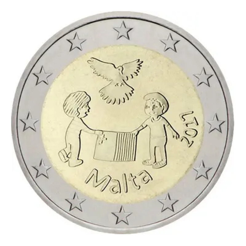 2 euros commémorative Malte 2017 UNC - La paix.