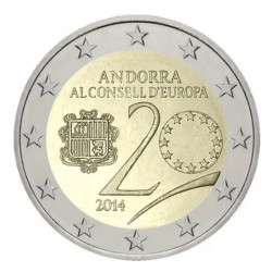2 euros commémorative Andorre 2014 BU - Conseil de l’Europe.