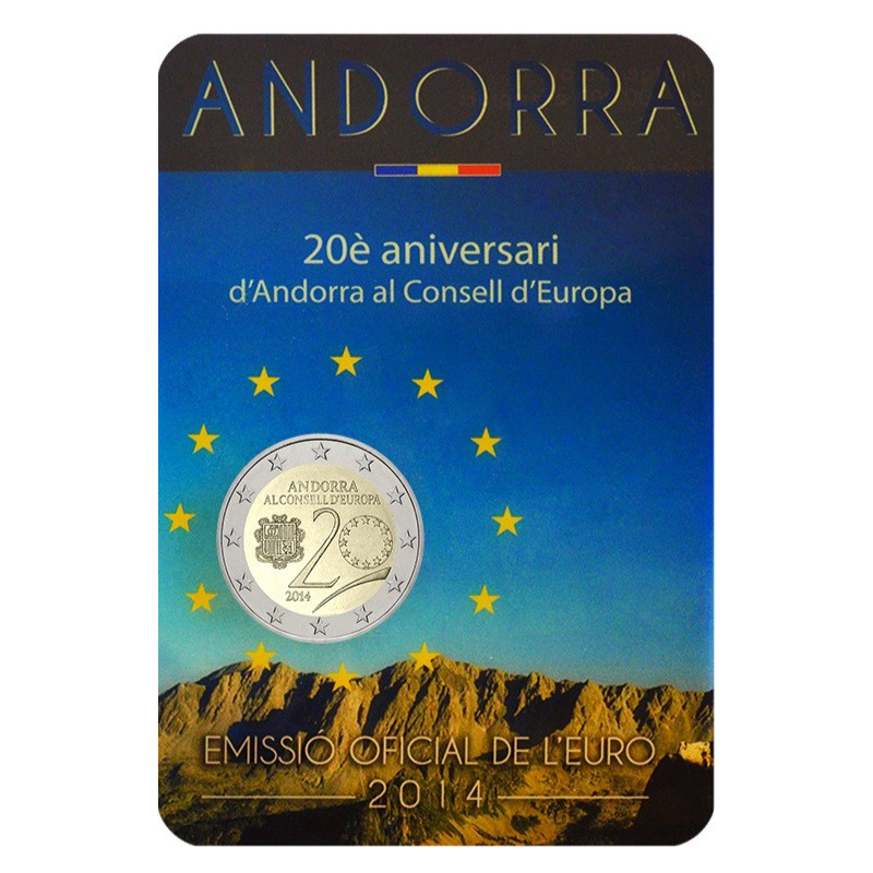 2 euros commémorative Andorre 2014 BU - Conseil de l’Europe.
