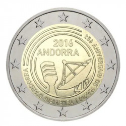 2 euros commémorative Andorre 2016 BU - Radio et Télévision.