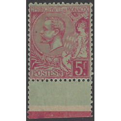 Prince Albert premier timbre de Monaco N°21 bdf neuf*.