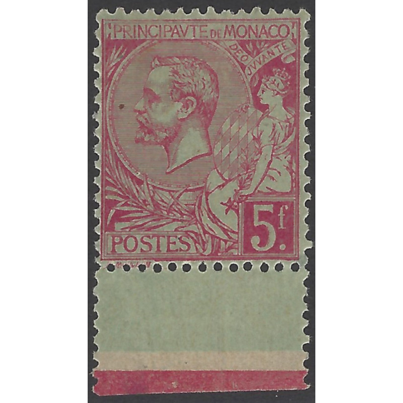 Prince Albert premier timbre de Monaco N°21 bdf neuf*.